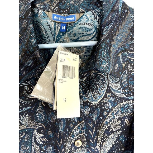 New Austin Reed Tapesty Button Up Shirt Women Size 14 - Picture 6 of 8